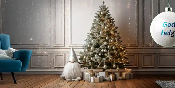 julgran i vardagsrum