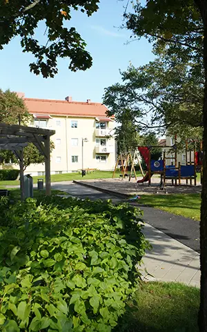 Bild på hus i stadsdelen Stavre / Dannebacken i Trollhättan