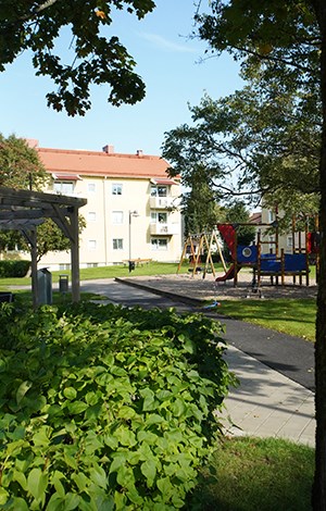 Bild på hus i stadsdelen Stavre / Dannebacken i Trollhättan
