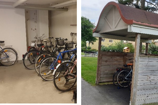 Cykelrum och cykelskjul