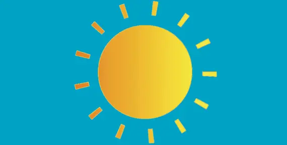 illustration av sol mot blå himmel