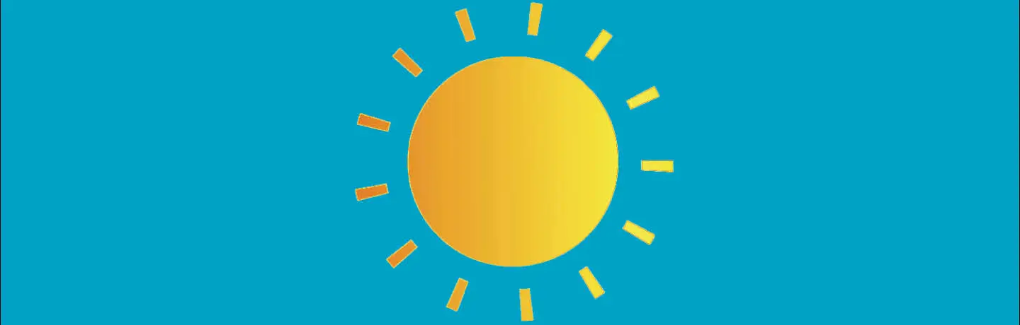 illustration av sol mot blå himmel