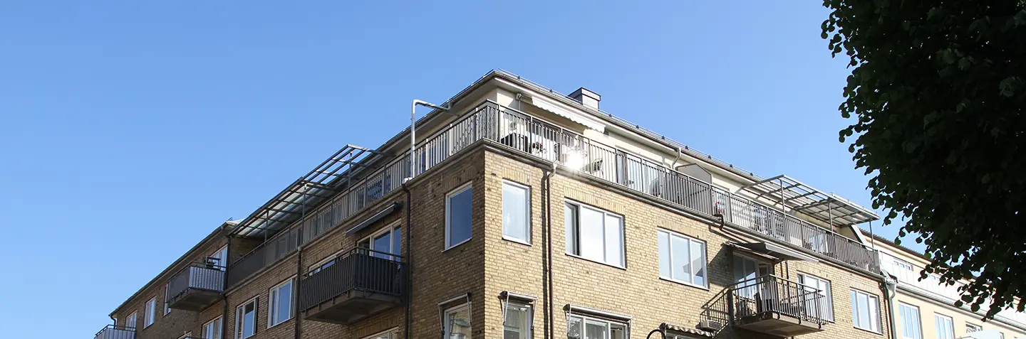 Översta våningarna på fastigheten Minerva 5 i centrala Trollhättan.