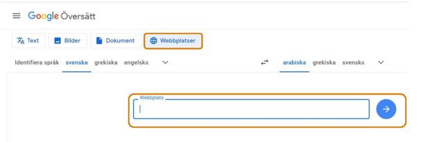 choose webbplatser and paste the url