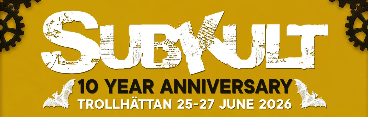 Bild med festivalens logotyp mot gul bakgrund