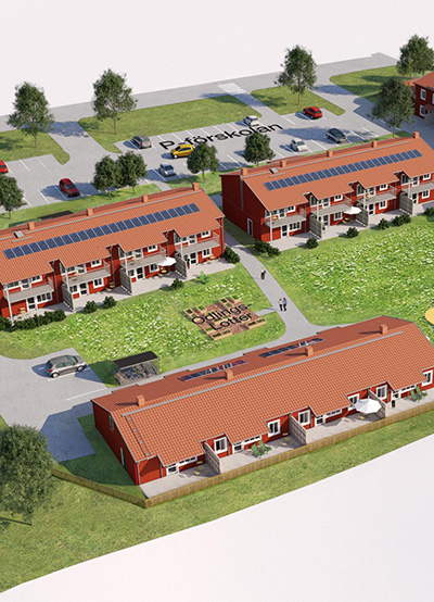 Röda hus i kvarteret Bandgrinden, Sjuntorp