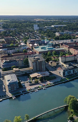 Översiktsbild av stadsdelen Hjulkvarn i Trollhättan