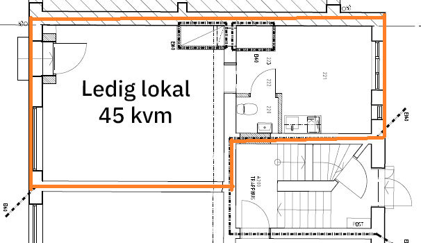 Planritning ledig lokal Spannmålsgatan 7A